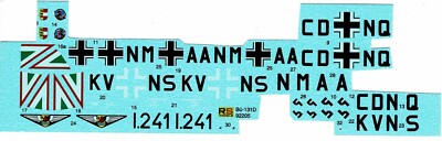 RS Models 92205 1/72 Bücker Bü 131 D 'Fliegerschule' decals only - Partly Used