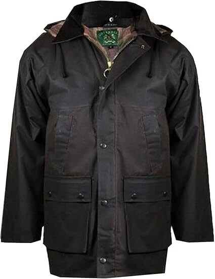 Mens Countryman Padded Wax Hooded Jacket Cotton Hunting Fishing Farming Top