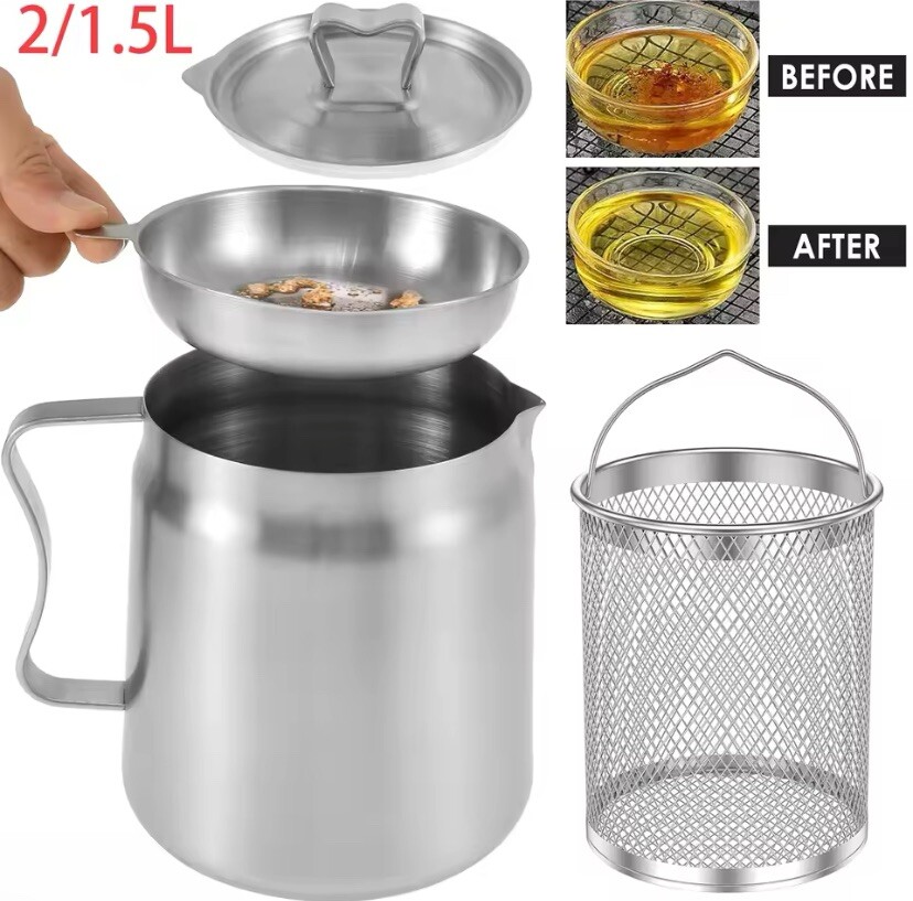Oil Filter Pot Stainless Steel Oil Strainer Pot