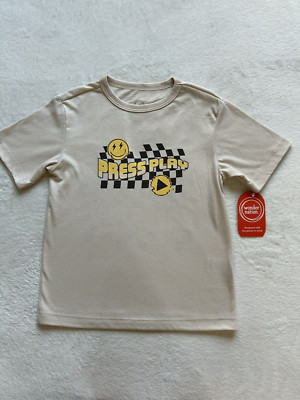 Wonder Nation Boys Fruit Khaki Press Play Graphic T-shirt Size XS (4-5) NWT
