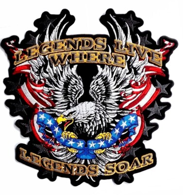 Grand Patch Ecusson USA Eagle Aigle USA LEGENDS 27 X 26 cm Thermocollant