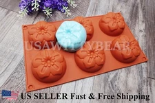 6 Cavity Flower Silicone DIY Handmade Soap Mold Plum Flower US Seller 