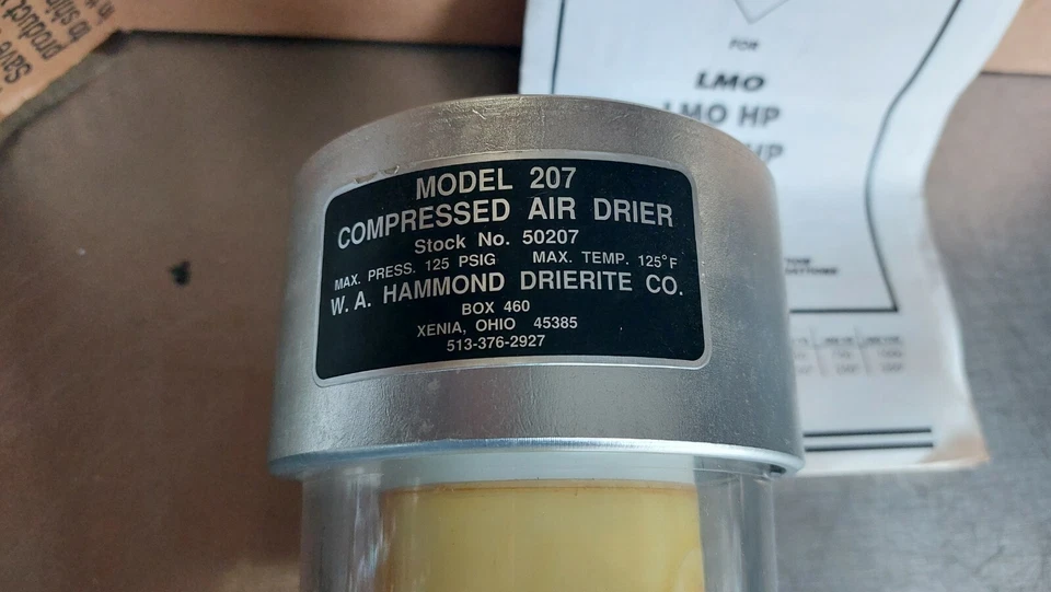 Hammond Drierite 207 Compressed Air and Gas Drier Desiccant Cartridge 50207 - Image 3 of 4