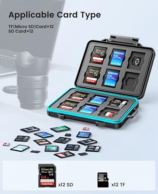 ORICO 24 Slots SD Card Case Water Resistant&Anti-Shock Case for SD/Micro SD Card