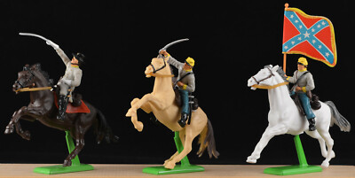 Britains Deetail C.S.A. Cavalry - 3 Figures - # 7701 painted plastic from 1996