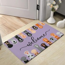 Cat Paws Cute Door Mat Welcome Doormat17"x30" for EntranceFront PorchEasy to ...