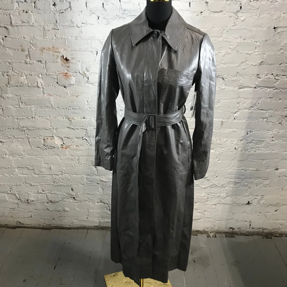 Chaqueta Alice + Olivia Mujer Extra Pequeña Gabardina Gris Vestido Chaqueta Cinturón Foto 2 de 4