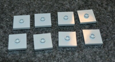 (8) 2x2 Light Gray Tile w/ Nub Connector / Jumper Bricks ~ NEW Lego ~