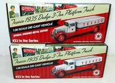 TEXACO #33 SET 1935 DODGE PLATFORM TRUCK 2016 ERTL BANKS #7410 #7411 NEW IN BOX