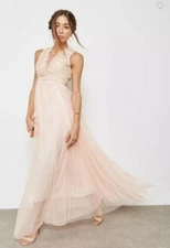 TRUE DECADENCE Petite Plunge Lace Top Dress UK 10 LN025 HH 07