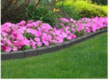 4.8M Garden/Lawn Flexible Border Edging.Recycled Rubber.Grey Roman Stone. 4X1.2M