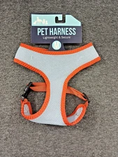 Pet Harness for Dogs Orange Gray Mesh Lightweight Secure Harness Nylon S/M/L/XL