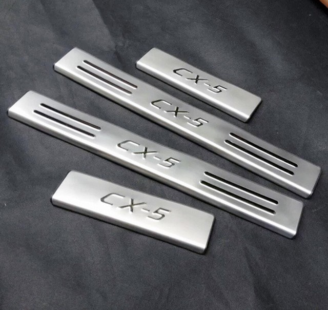 LED Light 4 Door Stainless Door Sill Scuff Plate for Mazda CX5 CX5