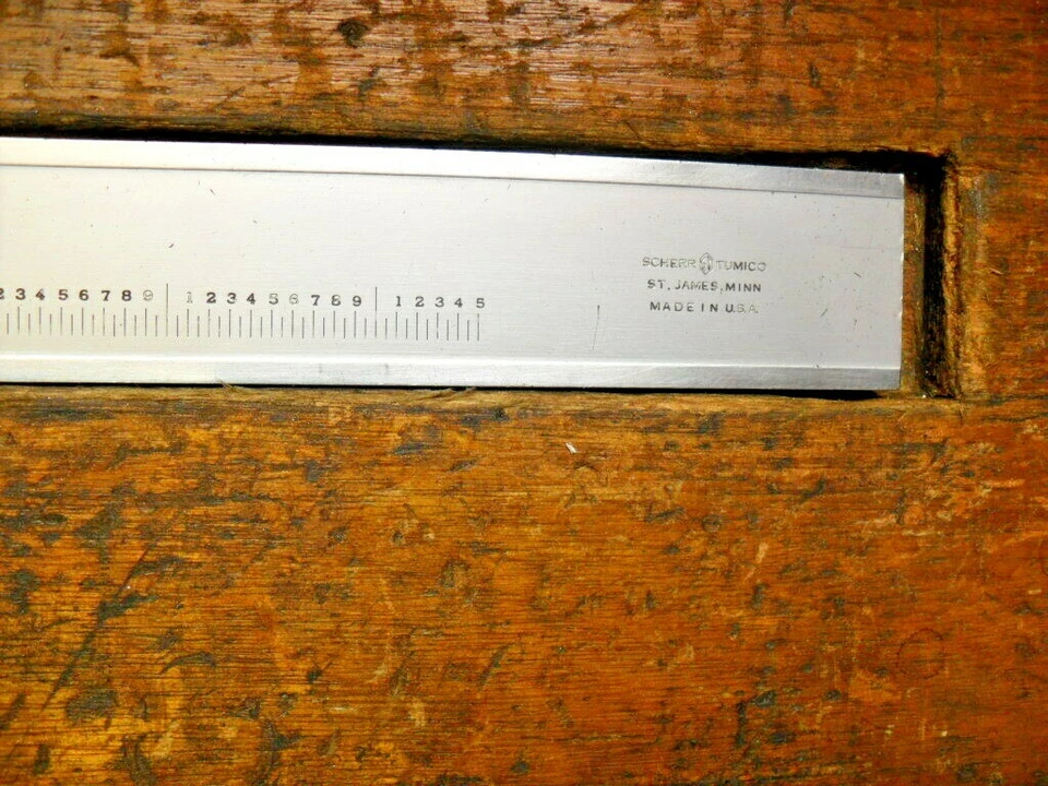 Vintage Scherr & Tunico 24" vernier caliper w wooden case Made in USA - Image 4 of 4