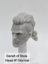 3d Printed GERALT OF RIVIA HEAD#1 1:12 6" SCALE Joe Classified/Marvel Legends