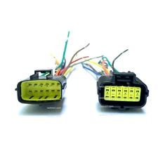 6" ASSEMBLED WATERPROOF 12 PIN ELECTRICAL 1.8MM AWG WIRE CONNECTOR PLUG