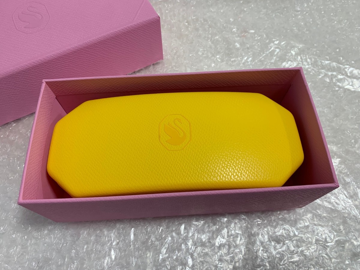 Swarovski Yellow Eyeglasses Sunglasses Case With Cleaning Cloth