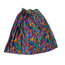 JH Collectibles Midi Skirt Floral Bright Colorful Pockets Dopamine VTG 80s 10