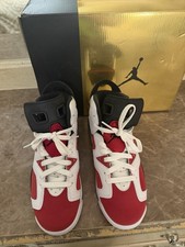 Nike Air Jordan 6 Retro Carmine Red White GS Size 5Y Women’s 6.5 384665-106