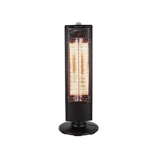 Electric Heater Carbon Fibre Black Portable Oscillation Plastic Indoor 1000W