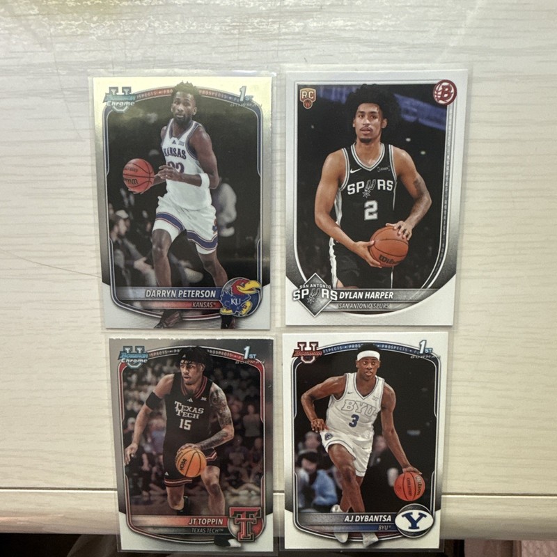 Topps Bowman Chrome University Basketball 2024-25 1st 4-Card Lot Peterson Harper