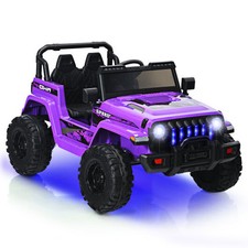 12V Kids Ride-on Jeep Car with 2.4 G Remote Control-Purple - Color: Purple