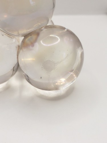 Antique Bohemian Iridescent Soap Bubble Glass Harrach Paperweight Wicked Glinda - Afbeelding 8 van 12
