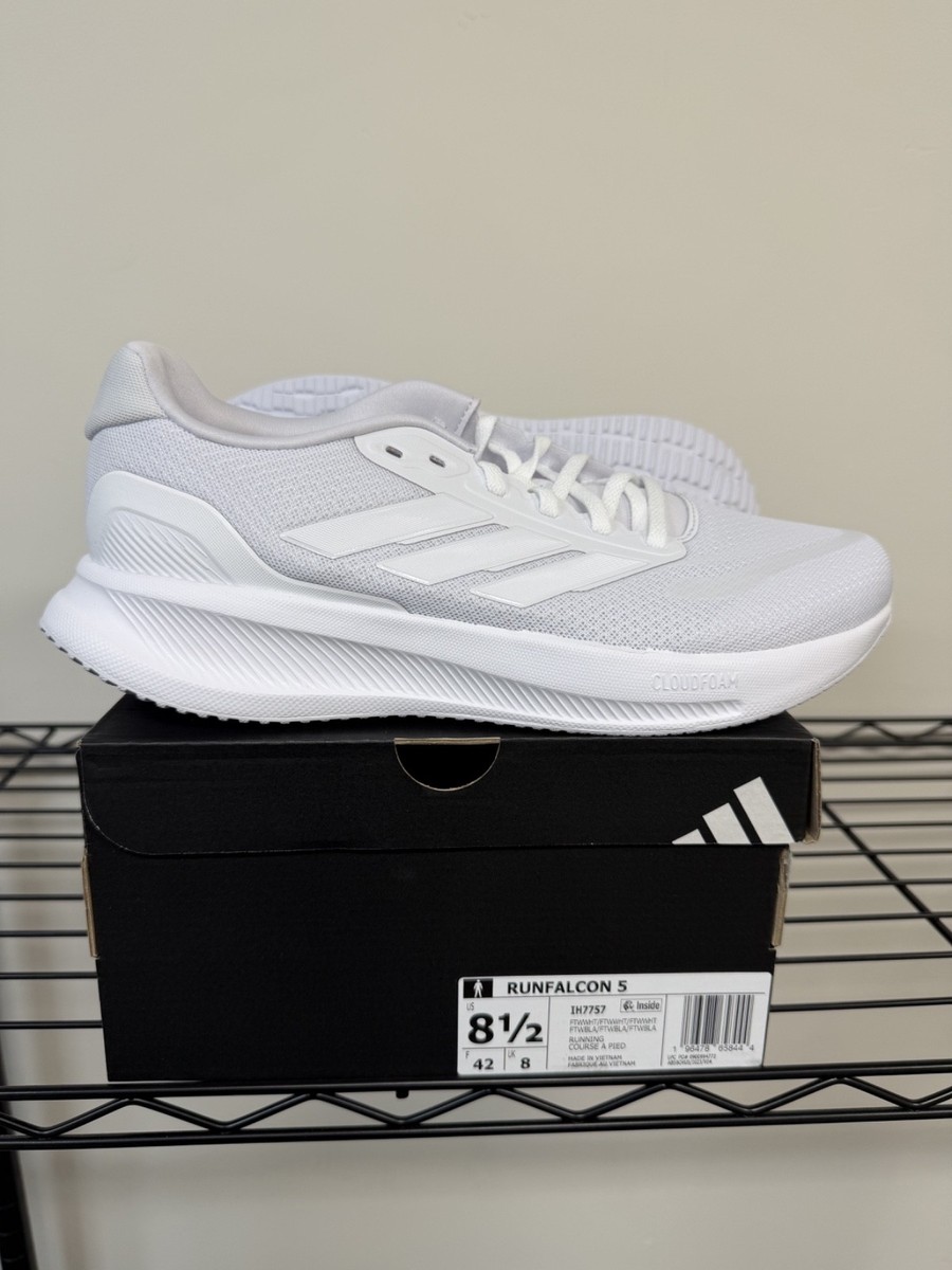 Size 11.5 - adidas Runfalcon 5 Triple White for sale online 