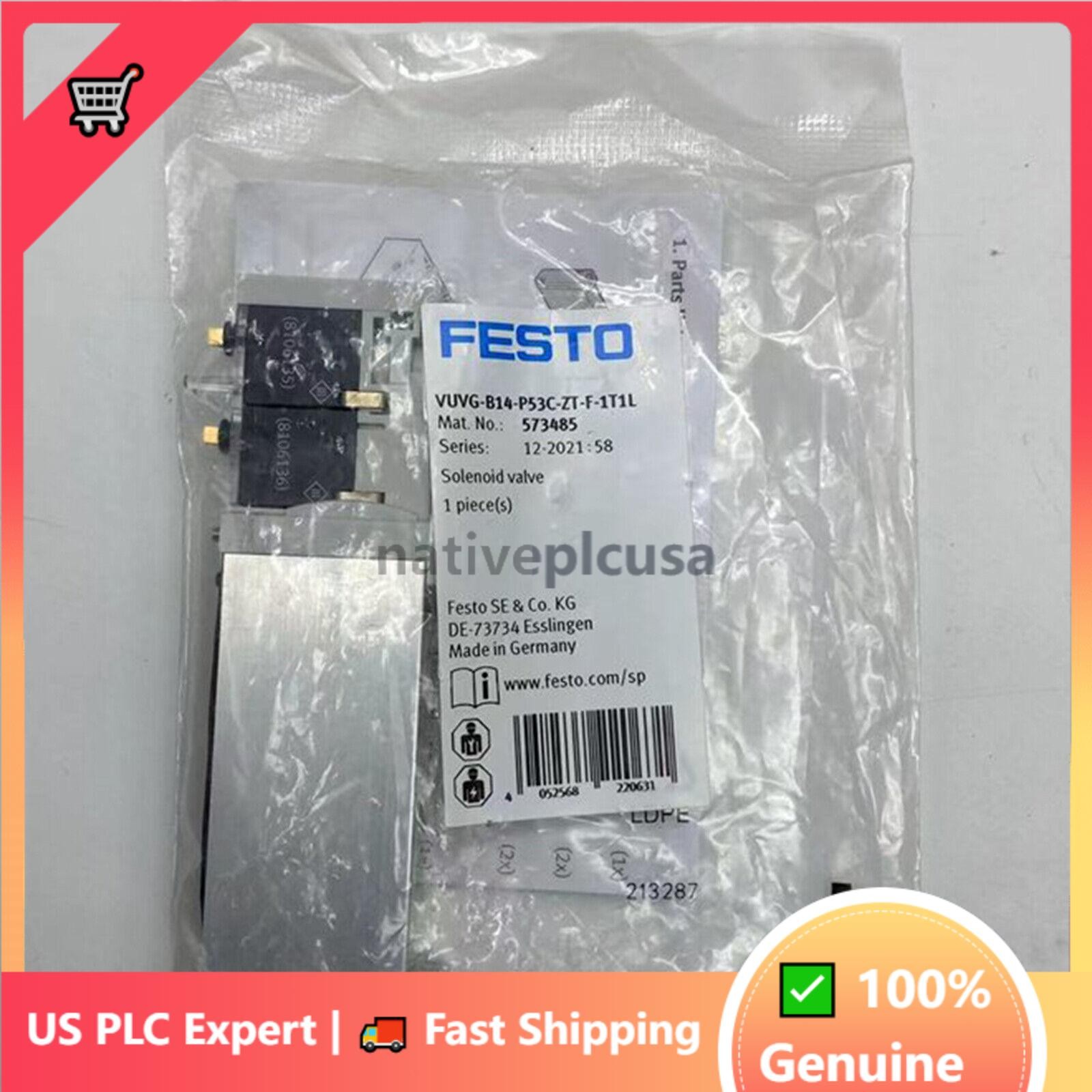 US FREE TAX New FESTO VUVG-B14-P53C-ZT-F-1T1L 573485 Solenoid Valve