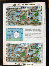 ICOLLECTZONE US Palau 383 Life Cycle of Turtle Sheet XF NH (A500a)
