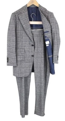 SUITSUPPLY Havana Wide Revers Herren Anzug UK36S Wolle Kaschmir Kariert Slim 2 Teiler *