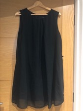 Ladies womens oversized sleeveless pretty black midi dress size 16 primark