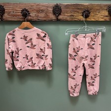 Zara Kids Pink Tiger Print Sweatshirt and Ribbed Leggings Set Size 5-6 Years