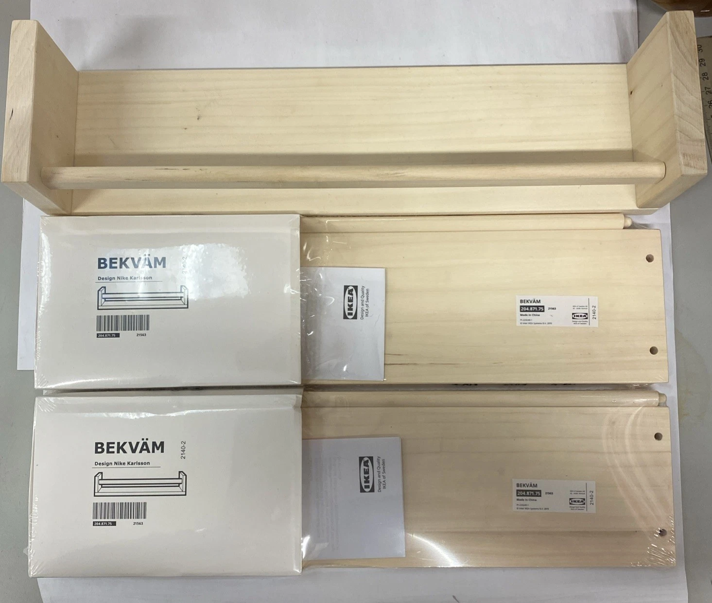 3 x IKEA Bekvam Spice Rack Wall Mounted Design Nike Karlsson - New Sealed