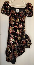 Autumn Adeigbo Black Floral Sequined Rosalie Dress - Size 4