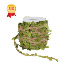 Tenn Well Burlap Leaf Ribbon, 66 Feet 5mm Natural Jute Twine 1PC/66FT, Green