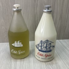 Vtg 1980's Old Spice Musk After Shave LIME Lotion W/ stopper Both 75 Full