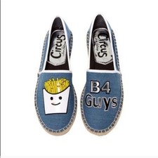 Sam Edelman Leni Fries B4 Guys Espadrilles Denim Slip-On Shoes 8.5