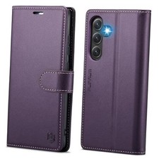 Wallet Case for Samsung Galaxy S24 Fe, RFID Blocking for S24 Fe - 6.4" Purple