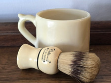 "PREFERRED" Set Rubber Sterilized Shaving Brush Vintage Old Spice Mug NO LOGO