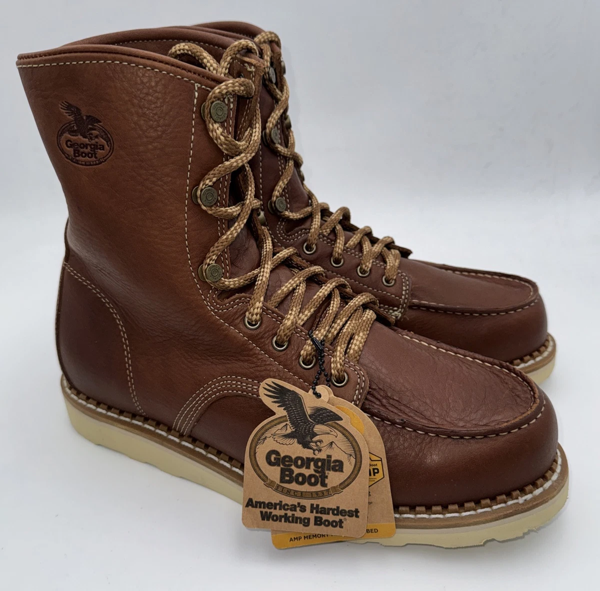 Georgia Boot Lace Up Brown Boots for Men for Sale | Shop New  display picture 1