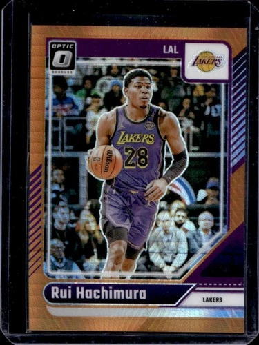 2024-25 Panini Donruss Optic Rui Hachimura Hyper Orange Prizm #/299 Lakers