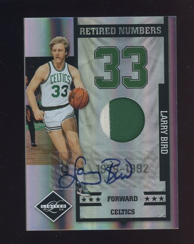 2009 Panini Limited Larry Bird HOF Patch AUTO Retired Number #2 Celtics 4/5