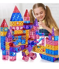 97 Pcs Magnetic Tiles for Kids Ages 4-8,Building Toys Magnetic Blocks for Kids