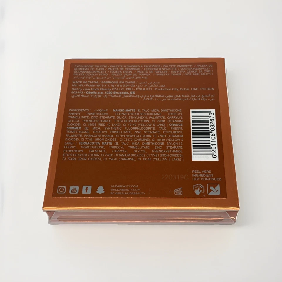NIB Huda Beauty TOPAZ OBSESSIONS 9-Shade Eyeshadow Palette Shimmer Matte - Image 3 of 3