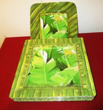 Melamine Dinnerware Set of 6 Square Dinner Plates and 1 Square Bowl