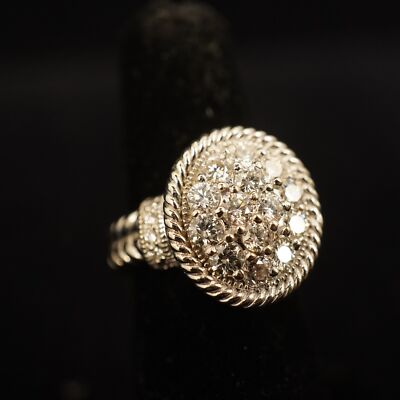 14k Weißgold Pave Diamant Vogelnest Ring - kostenloser Versand USA