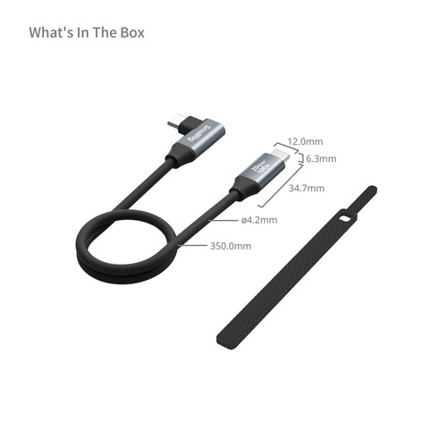 Cable de datos SmallRig USB-C a USB-C recto a ángulo - Imagen 3 de 5