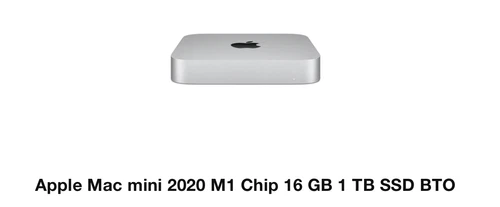 Apple Mac mini 2020 M1 – 16 GB RAM | 1 TB SSD BTO | inkl. Satechi Hub