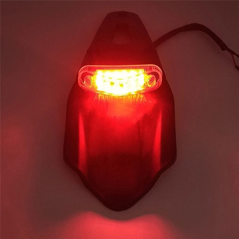 Universal Motorcycle LED Rear Fender Brake Tail Light For Dirt Bikes & Enduro – Smoke Lens